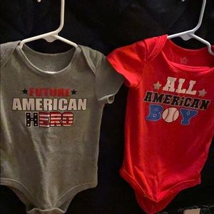 Two 12mon American onesies.